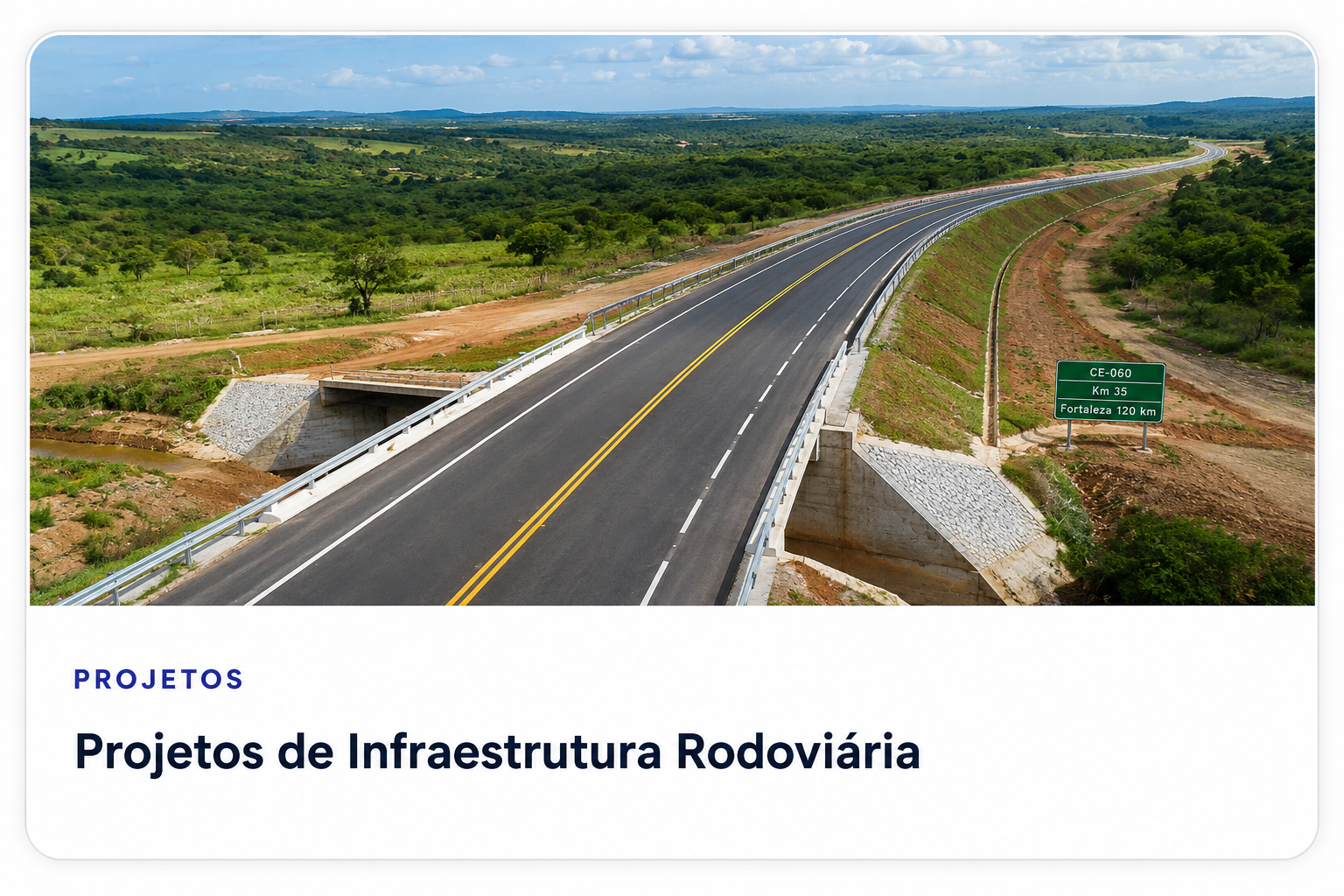 Projeto de infraestrutura rodoviária
